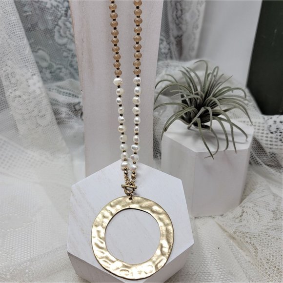 Modern Necklace Freshwater Pearls & Glass Beads - Picture 5 of 10